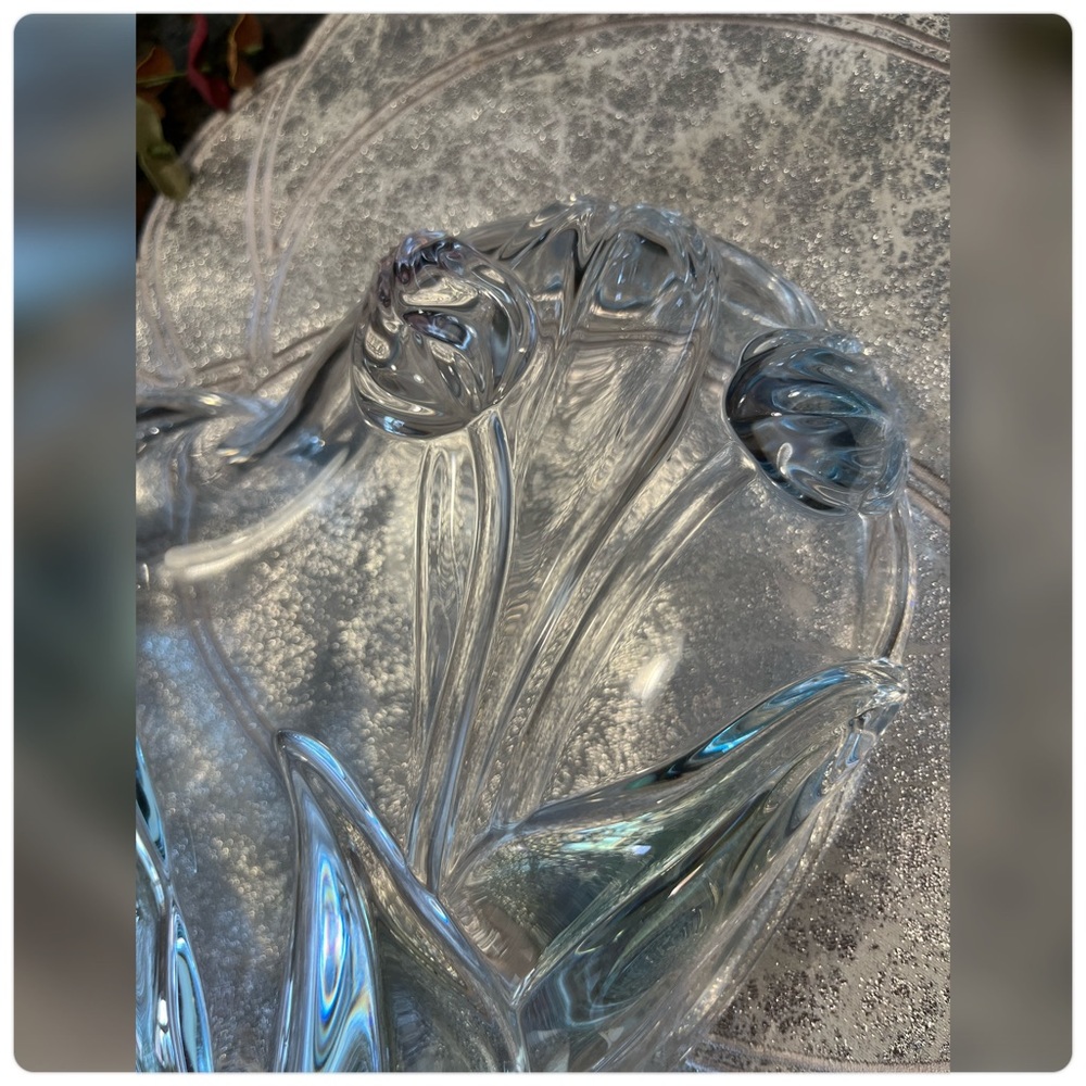 Mikasa-Tivoli Crystal Heart Shaped Tulip Serving Bowl/Platter-9 1/2" - Picture 6 of 7